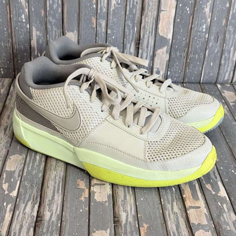 Nike JA 1 GS Light Silver Granite Cyber Basketball Shoes Sneakers Youth Size 6Y